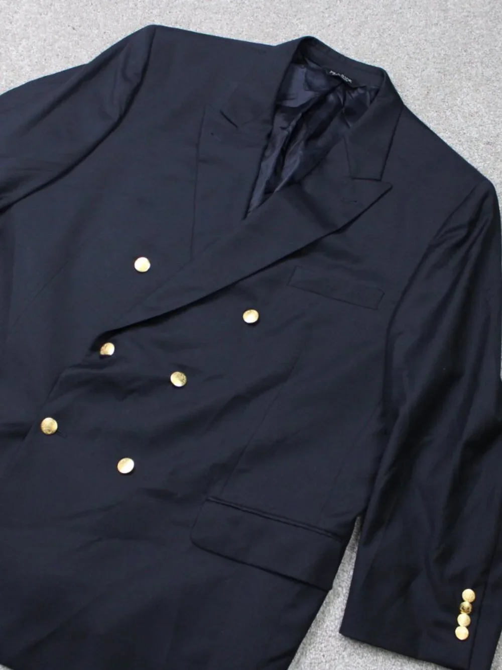 Jos. A. Bank Blazer Mens 50Regular Navy Blue Signature Double Breasted 100% Wool